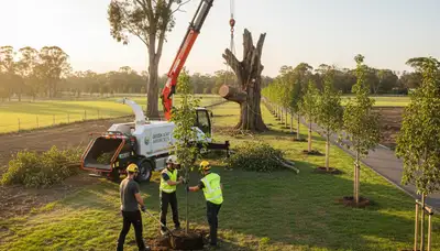 Arborists planting native trees in Lakeland, FL for professional tree service and landscape care