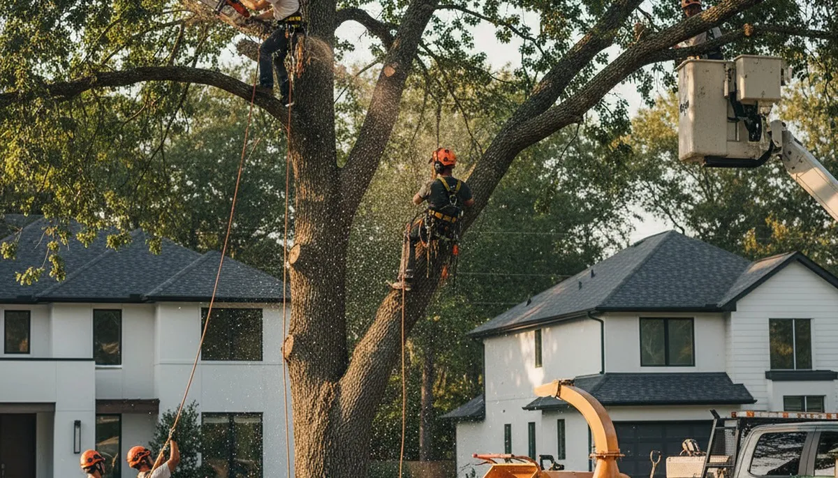 Arborist performing professional tree pruning service in Lakeland, FL to improve tree health and safety