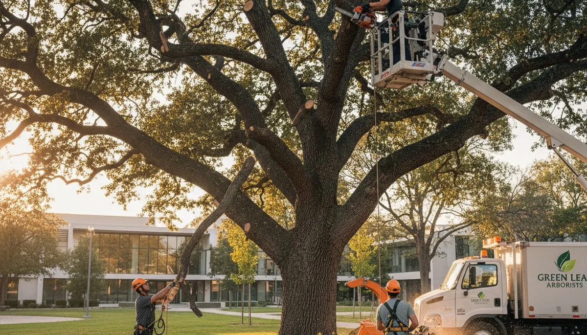 Arborist pruning oak tree in Lakeland FL for Chop Chop Tree professional tree care service