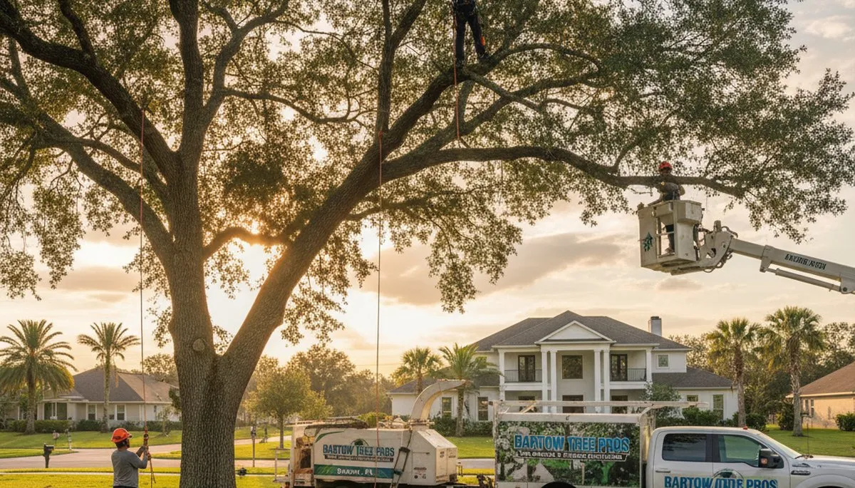 Professional tree removal service team working safely in Lakeland, FL
