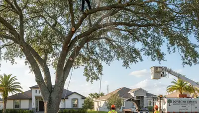 Professional tree removal service crew working safely in Lakeland, FL