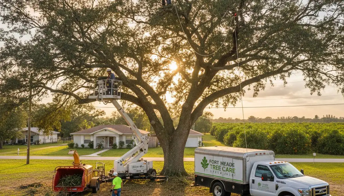 Professional tree removal service team working safely in Lakeland, FL