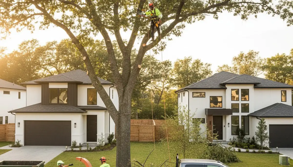 Certified arborist trimming oak tree in Lakeland, FL for Chop Chop Tree professional tree service